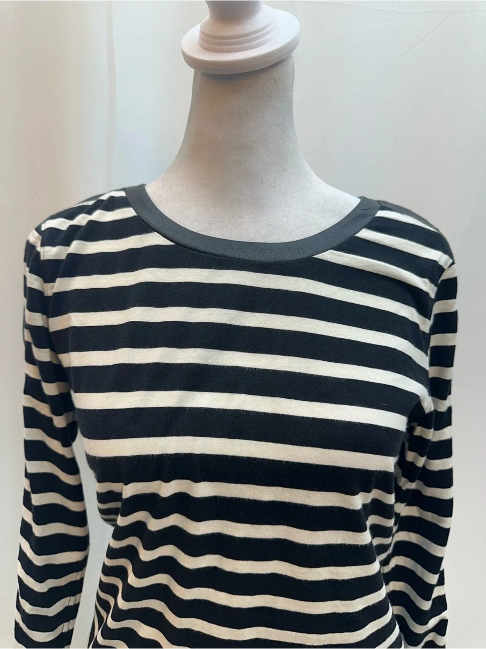 J.Crew Black & White Striped Long-Sleeve Top XS